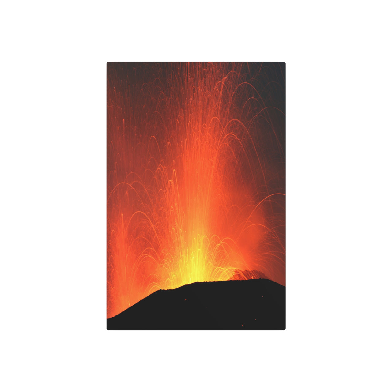 Metal Wall Art Sign with Volcano Design, Home Decor, Nature Lovers Gift, Wedding Gift, Living Room Wall Art, Unique Artwork