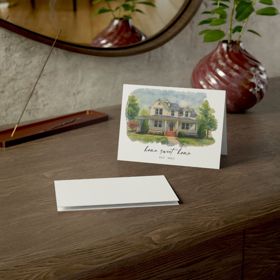 Custom Watercolor Greeting / Change of Address Cards, 30 Cards w/ Envelopes