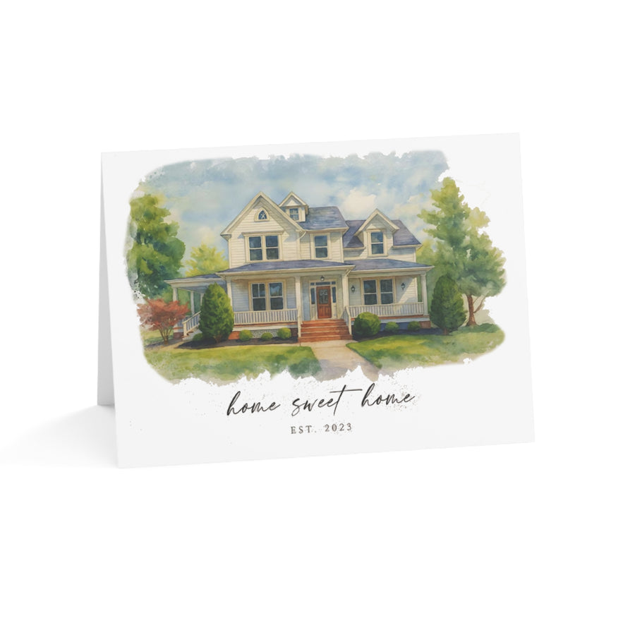Custom Watercolor Greeting / Change of Address Cards, 30 Cards w/ Envelopes