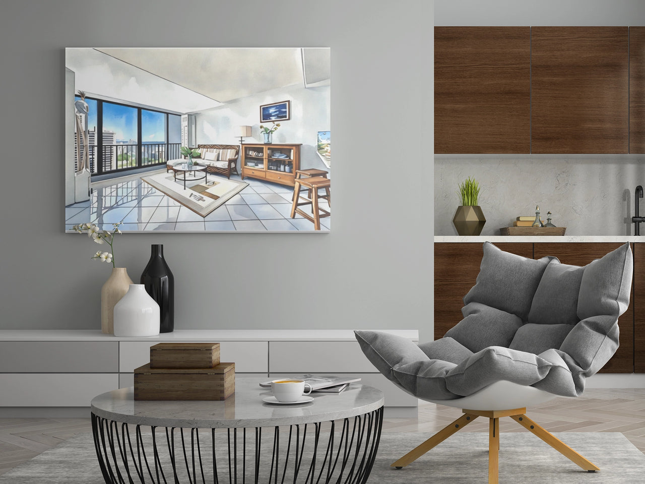 Custom Home Portrait on Metal